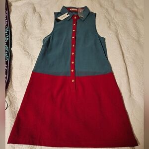 New Stylebook Blue and Red Button-Up Dress Never Used